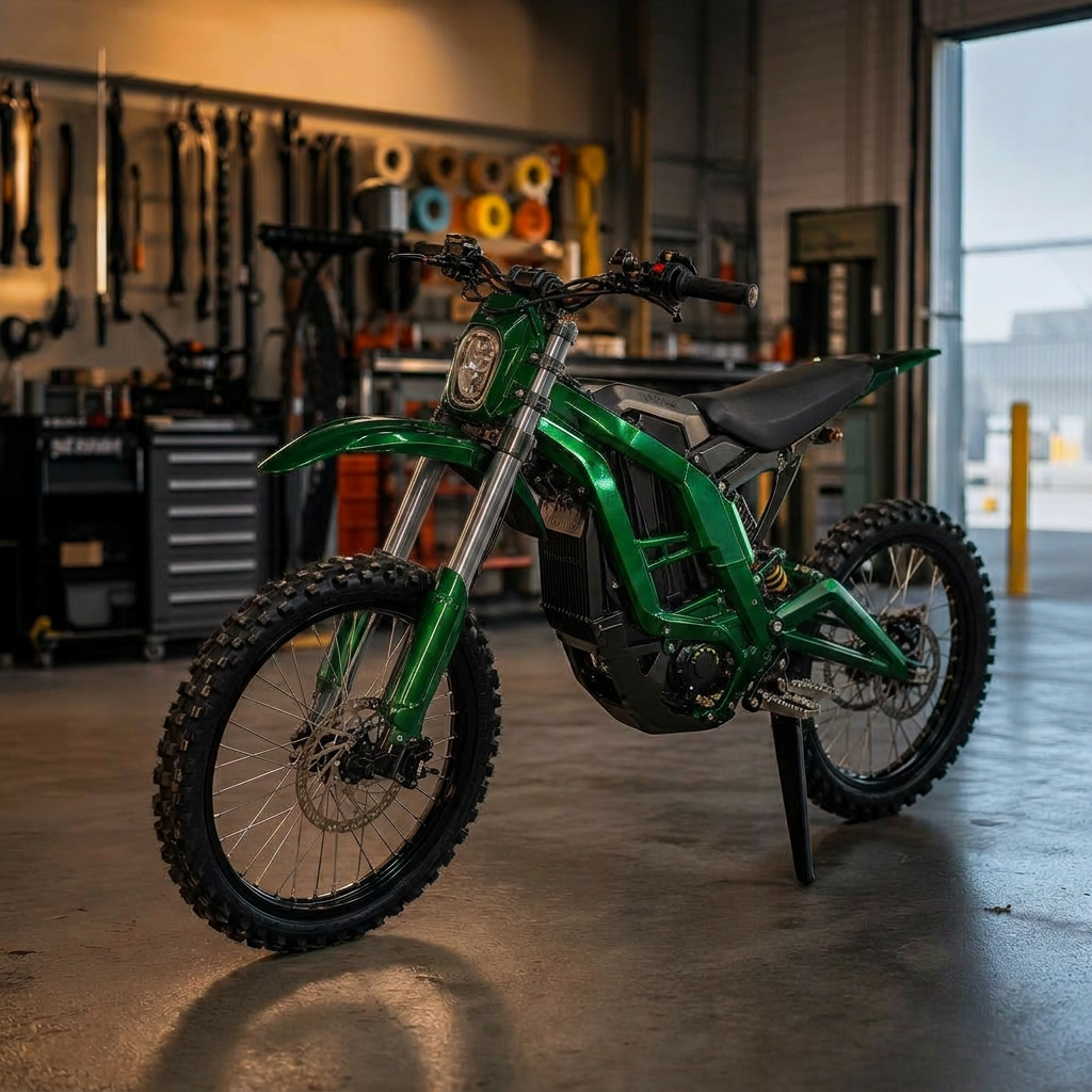 Sur-Ron Light Bee X frame in Forest Emerald — after